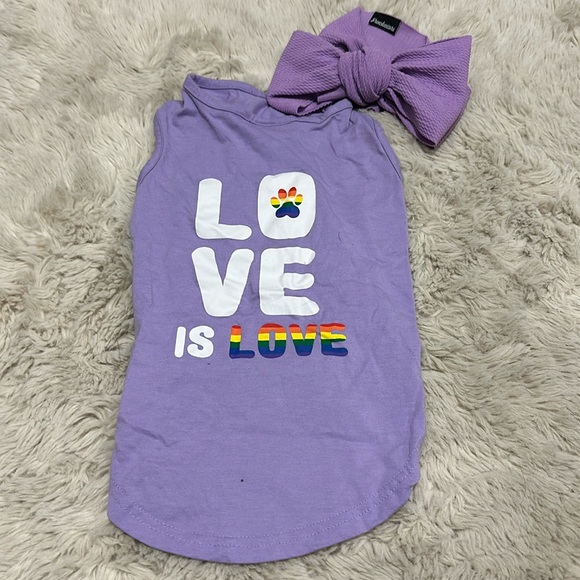 Dog Shirt and Bow - Picture 1 of 6